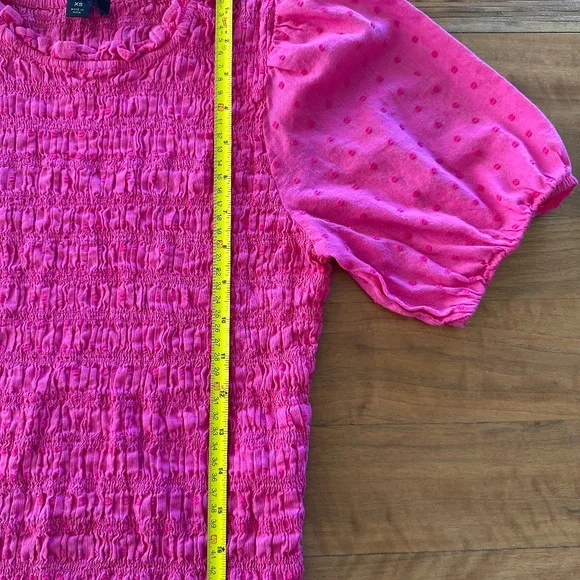 J. Crew Smocked Puff Sleeve Top - Pink - XS - Picture 5 of 9